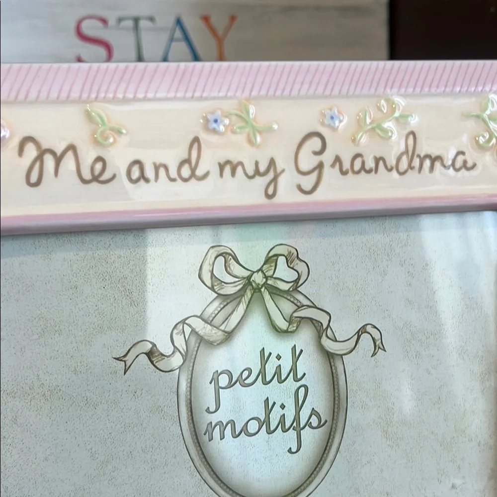 Cream and Pink Ornate Picture Frame with Floral Accents